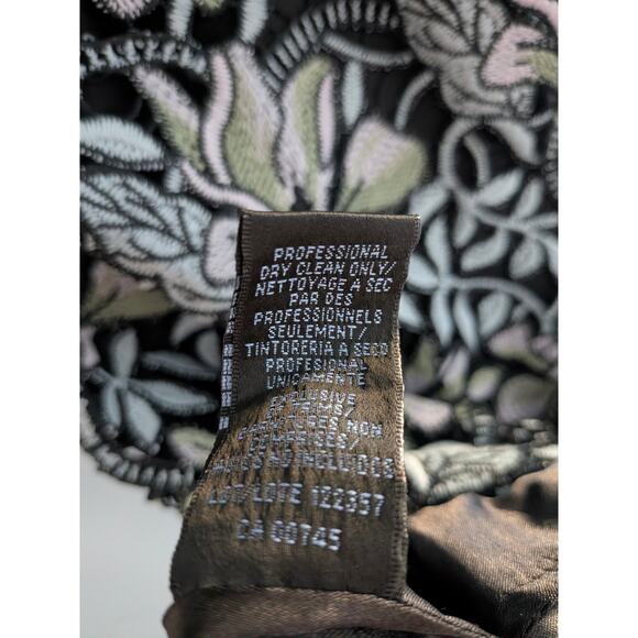 Monique Lhuillier Garden Lace Sheath Dress / Gown Black US Size 12 - Picture 9 of 10